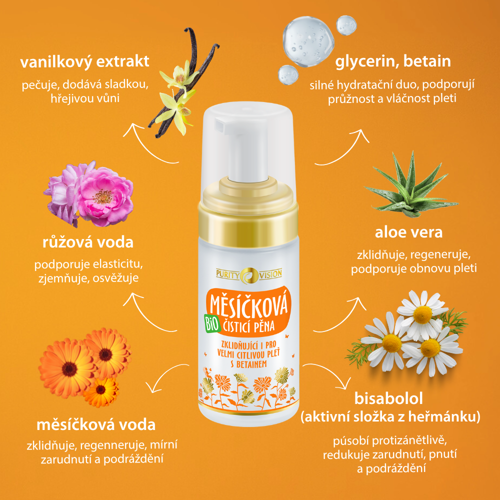 Spumă de Curățare Bio cu Calendula 90 ml