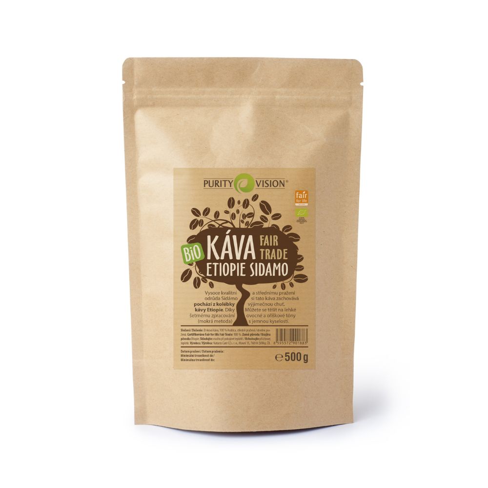 Boabe de cafea bio Fair Trade Etiopia Sidamo 500 g