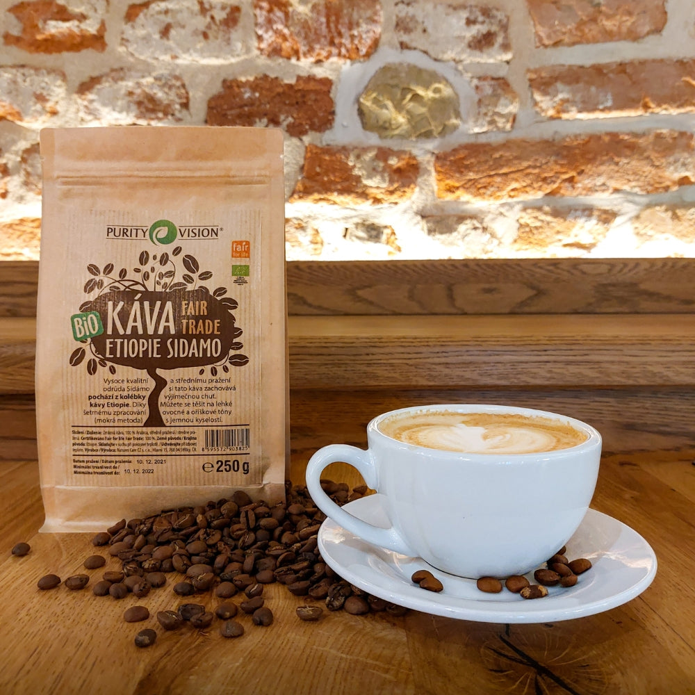 Boabe de cafea bio Fair Trade Etiopia Sidamo 500 g