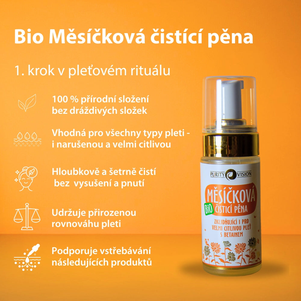 Spumă de Curățare Bio cu Calendula 90 ml