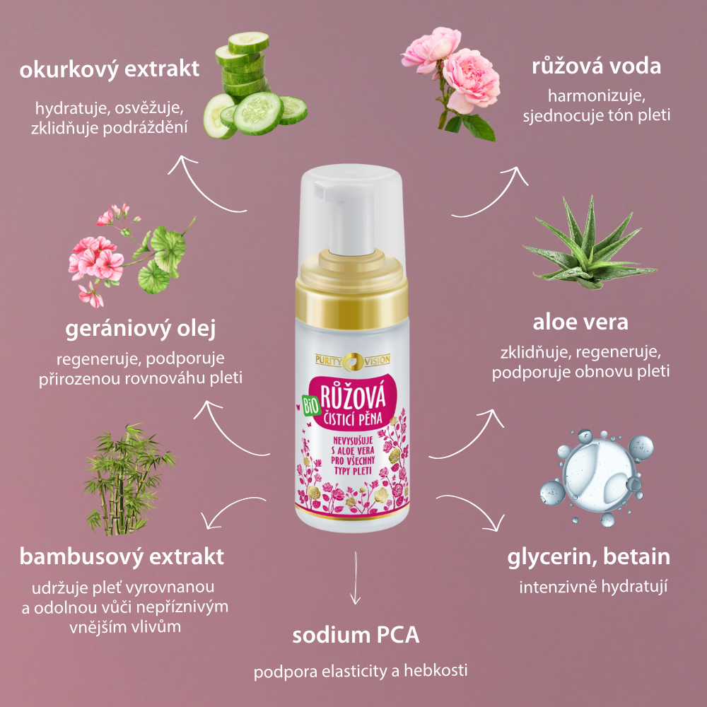 Spumă de Curățare Bio cu Trandafir 90 ml